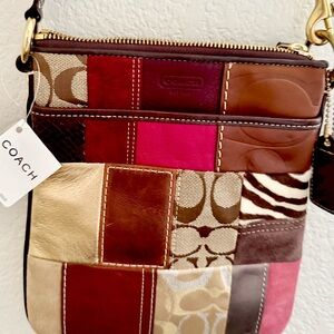 Coach Patchwork Crossbody Bag - Pink, Brown, Gold